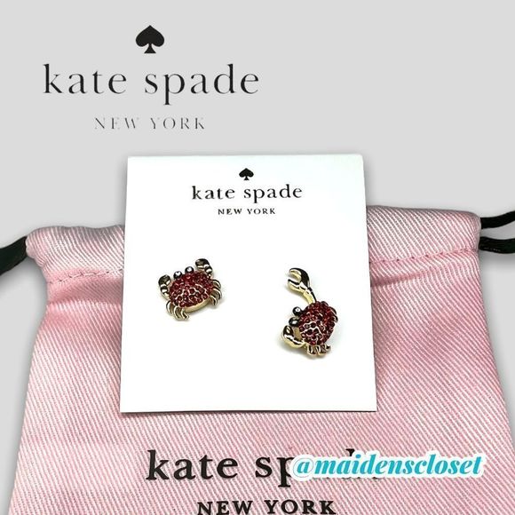 Kate Spade Shore Things Mismatched Pave Crab Stud Earrings - Picture 7 of 7